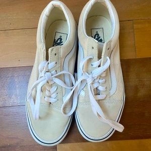 Cream Colored Old Skool Vans Size 7.5